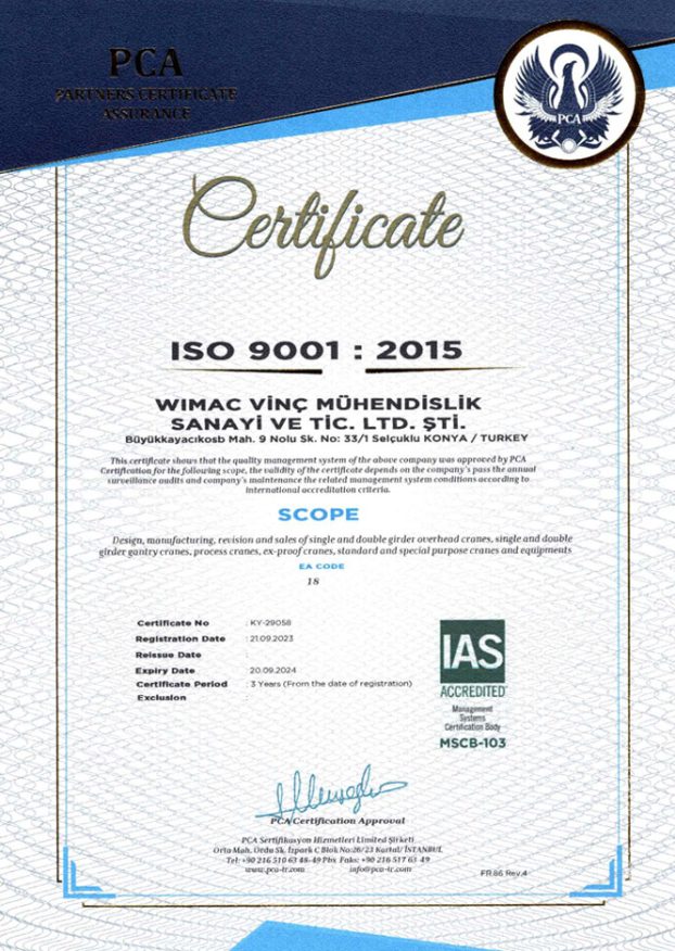 Wimac-Crane-Turkey-ISO-9001-2015